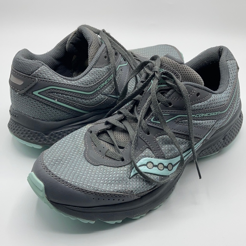 Saucony Cohesion 11 Gray Light Blue Shoes Size 9